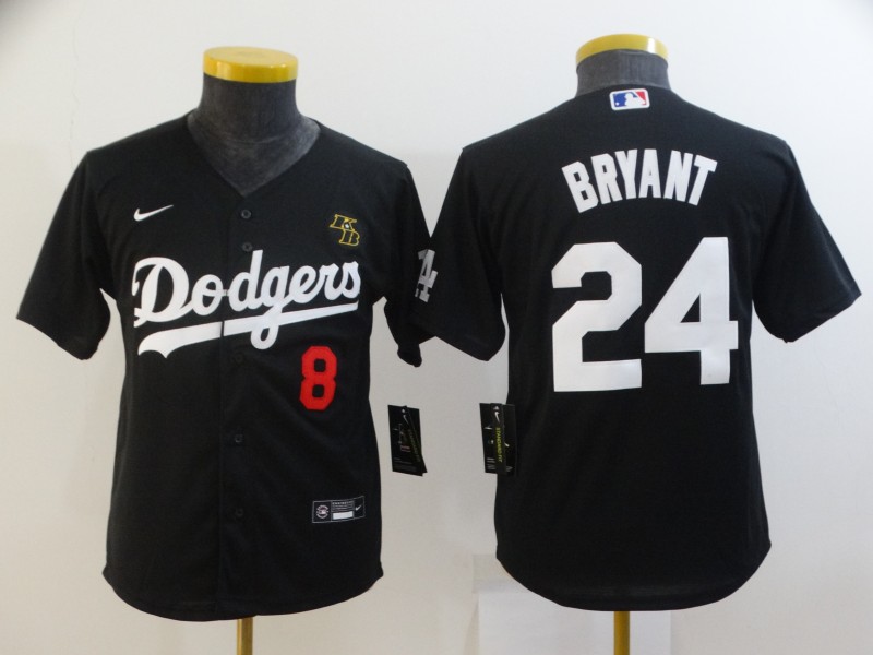Cheap 2021 Youth Los Angeles Dodgers 24 Bryant Black Nike Game MLB Jerseys